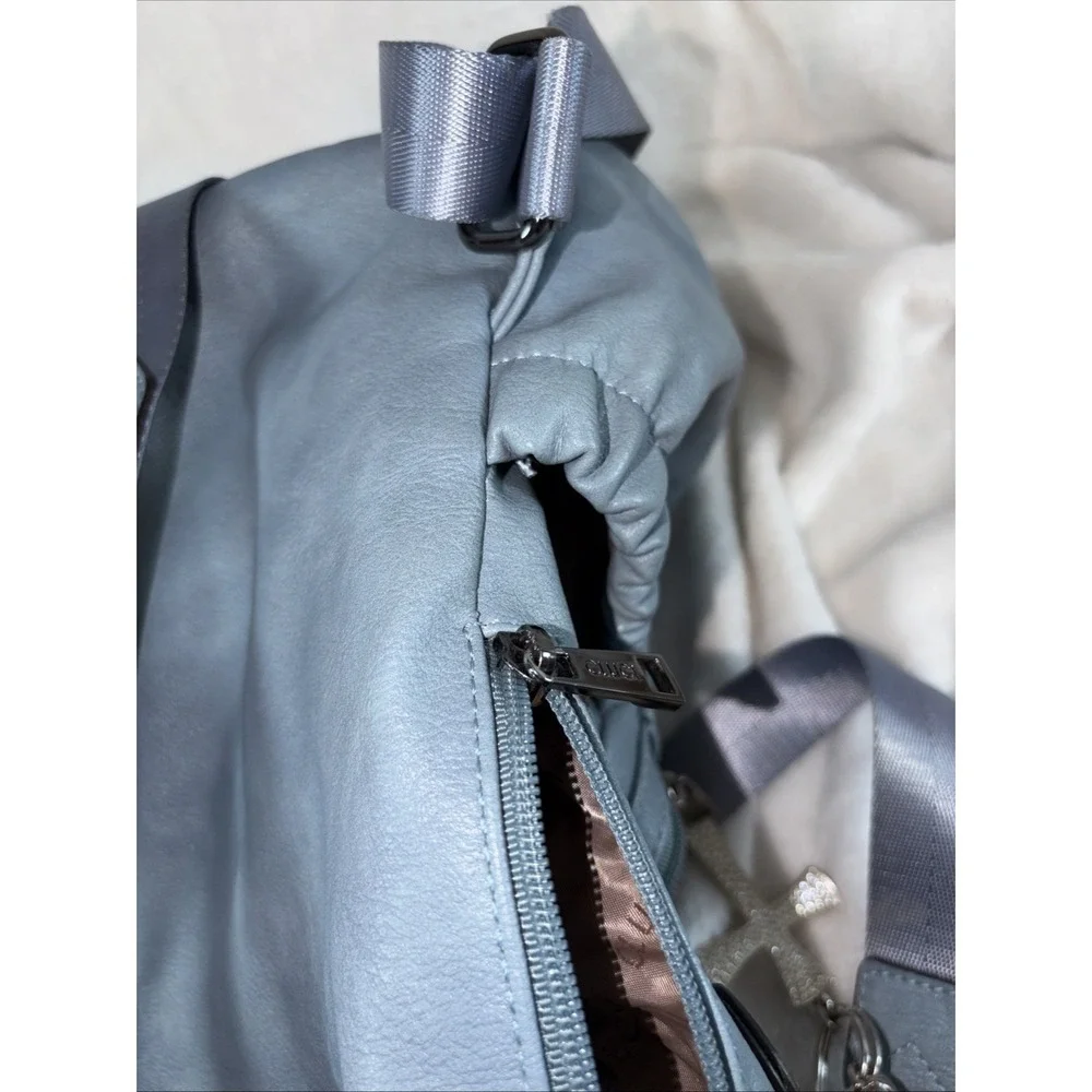 Convertible Backpack‎ Purse CLUCI Dusty Blue Designer Daypack Travel Work Daily